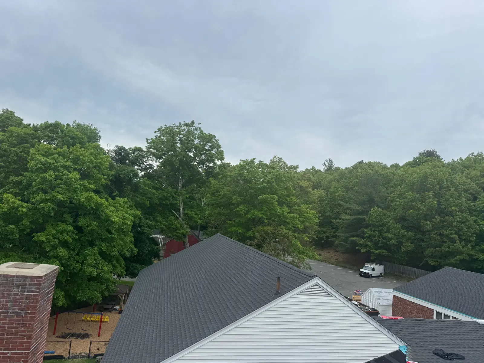 Large roofing project in progress