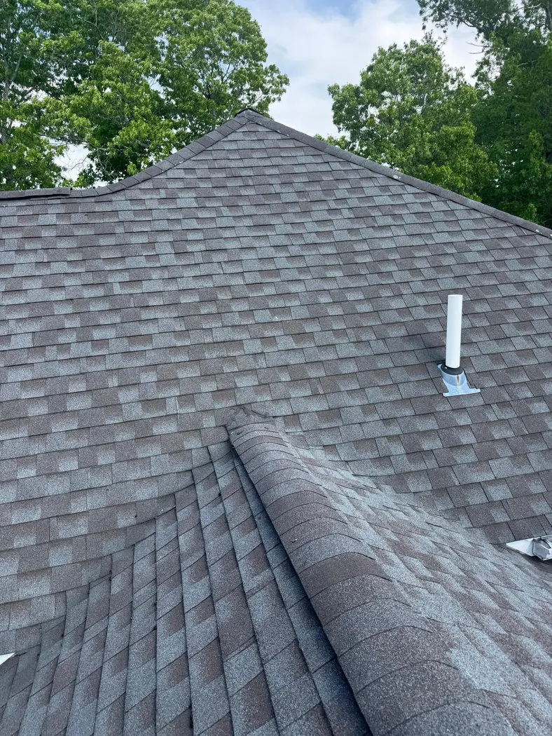 Finished asphalt shingle roof detail